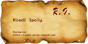 Riedl Ipoly névjegykártya